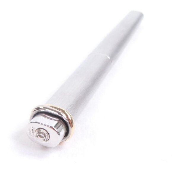 Cartier Vintage Trinity Hairline Cap Ballpoint Pen Silver Gold With Case